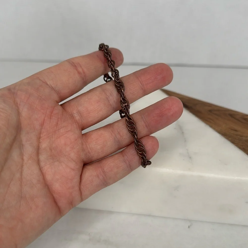 Vintage solid copper marked Chain Bracelet lot C28